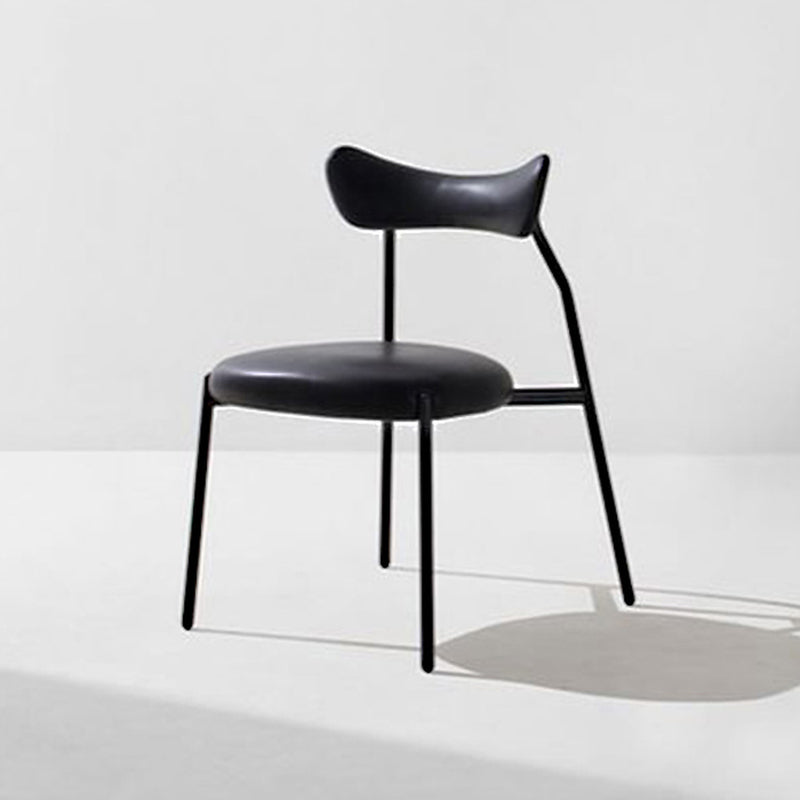 Designer Style Velvet Restaurant Dining Side Chair Open Back Dining Chair Black 1 Piece Clearhalo ' kitchen&dining_furn' 'Dining Chairs' 'Dining Tables & Seating' 'dining_chair' 'furn' 'furn_dining_chair' 'Furniture' 'furniture_dining_chair' 'Kitchen & Dining Furniture' 'kitchen' 4159729