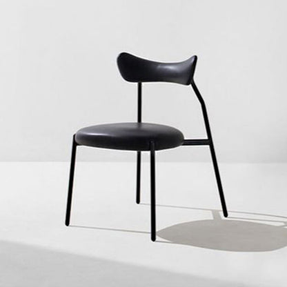 Designer Style Velvet Restaurant Dining Side Chair Open Back Dining Chair Black 1 Piece Clearhalo ' kitchen&dining_furn' 'Dining Chairs' 'Dining Tables & Seating' 'dining_chair' 'furn' 'furn_dining_chair' 'Furniture' 'furniture_dining_chair' 'Kitchen & Dining Furniture' 'kitchen' 4159729