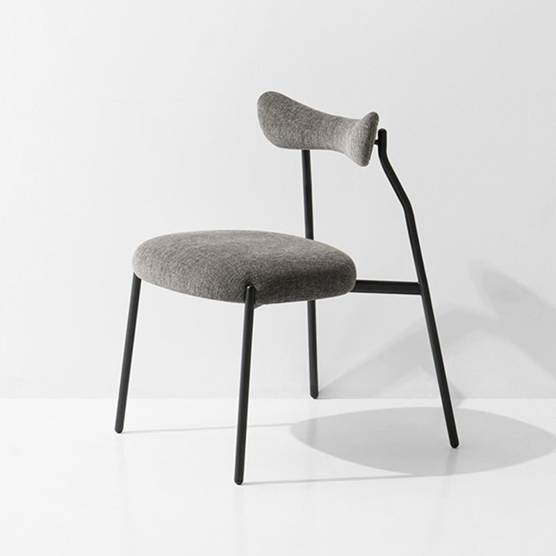 Designer Style Velvet Restaurant Dining Side Chair Open Back Dining Chair Grey 1 Piece Clearhalo ' kitchen&dining_furn' 'Dining Chairs' 'Dining Tables & Seating' 'dining_chair' 'furn' 'furn_dining_chair' 'Furniture' 'furniture_dining_chair' 'Kitchen & Dining Furniture' 'kitchen' 4159730