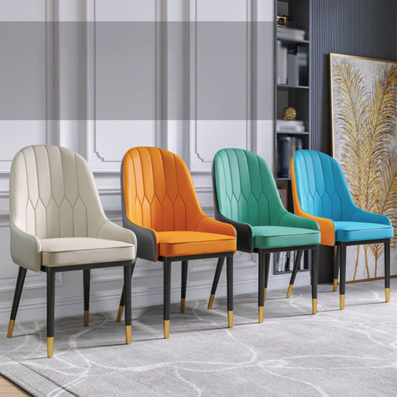 Glam Wood Dining Arm Chairs Faux Leather Dining Room Chairs for Home Use Clearhalo ' kitchen&dining_furn' 'Dining Chairs' 'Dining Tables & Seating' 'dining_chair' 'furn' 'furn_dining_chair' 'Furniture' 'furniture_dining_chair' 'Kitchen & Dining Furniture' 'kitchen' 4159740