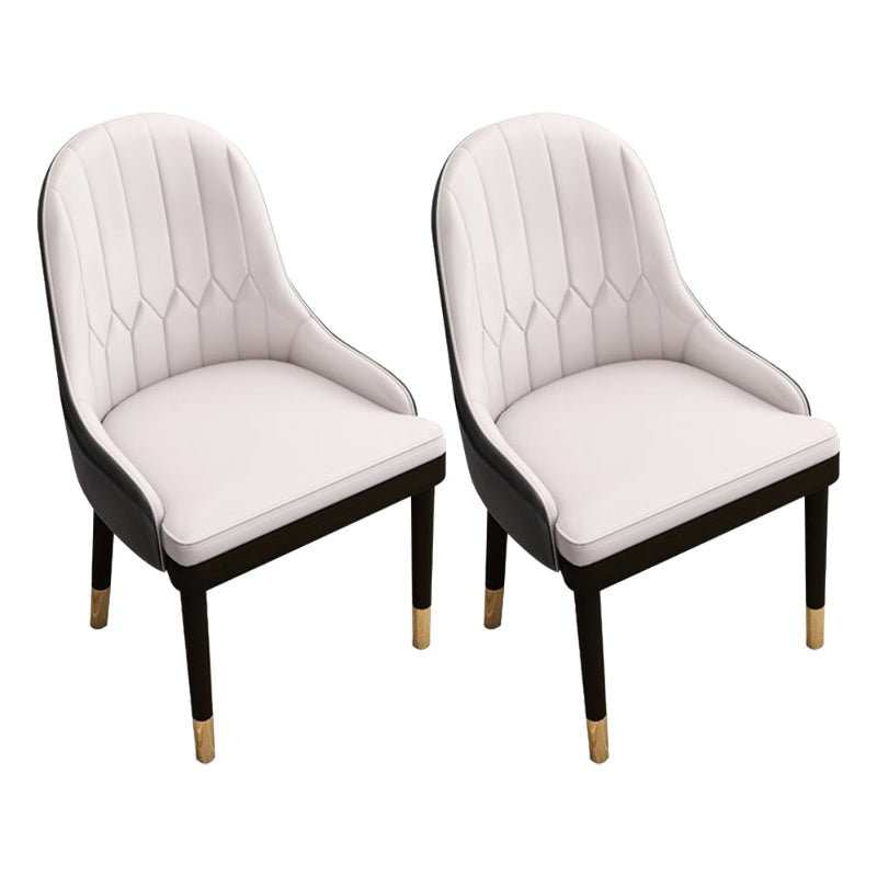 Glam Wood Dining Arm Chairs Faux Leather Dining Room Chairs for Home Use White 2 Piece Set Clearhalo ' kitchen&dining_furn' 'Dining Chairs' 'Dining Tables & Seating' 'dining_chair' 'furn' 'furn_dining_chair' 'Furniture' 'furniture_dining_chair' 'Kitchen & Dining Furniture' 'kitchen' 4159741