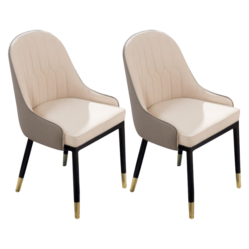 Glam Wood Dining Arm Chairs Faux Leather Dining Room Chairs for Home Use Nude Pink 2 Piece Set Clearhalo ' kitchen&dining_furn' 'Dining Chairs' 'Dining Tables & Seating' 'dining_chair' 'furn' 'furn_dining_chair' 'Furniture' 'furniture_dining_chair' 'Kitchen & Dining Furniture' 'kitchen' 4159743