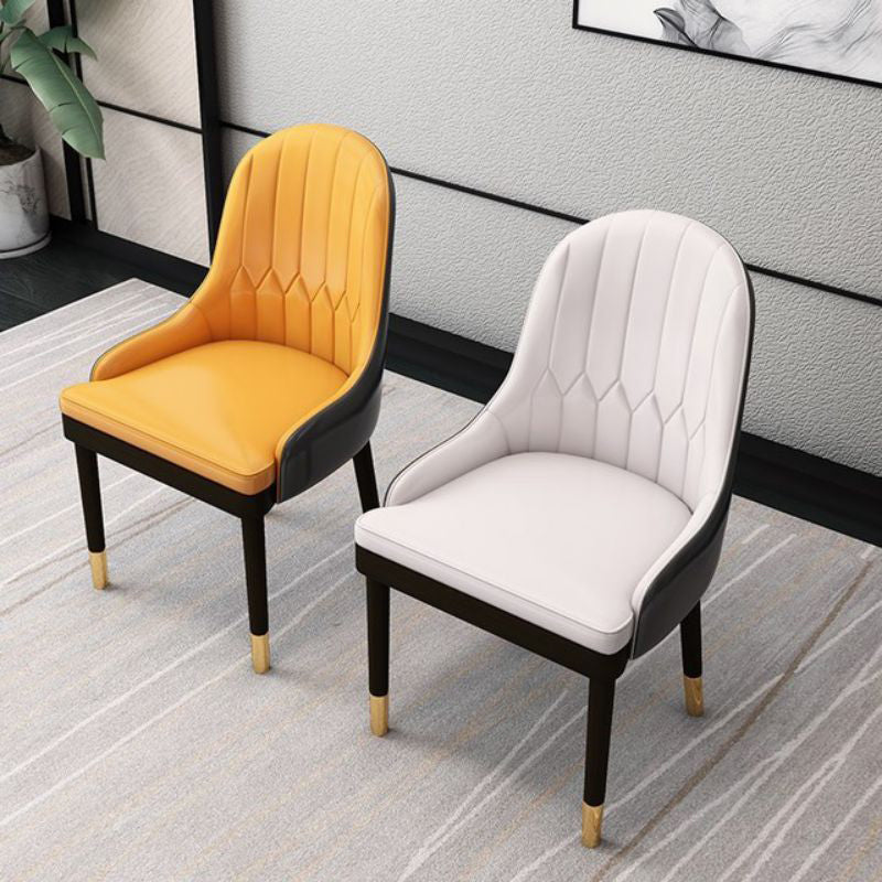 Glam Wood Dining Arm Chairs Faux Leather Dining Room Chairs for Home Use Clearhalo ' kitchen&dining_furn' 'Dining Chairs' 'Dining Tables & Seating' 'dining_chair' 'furn' 'furn_dining_chair' 'Furniture' 'furniture_dining_chair' 'Kitchen & Dining Furniture' 'kitchen' 4159744