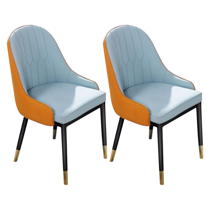 Glam Wood Dining Arm Chairs Faux Leather Dining Room Chairs for Home Use Blue 2 Piece Set Clearhalo ' kitchen&dining_furn' 'Dining Chairs' 'Dining Tables & Seating' 'dining_chair' 'furn' 'furn_dining_chair' 'Furniture' 'furniture_dining_chair' 'Kitchen & Dining Furniture' 'kitchen' 4159746