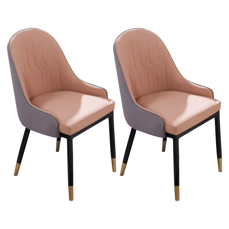 Glam Wood Dining Arm Chairs Faux Leather Dining Room Chairs for Home Use Dark Coffee 2 Piece Set Clearhalo ' kitchen&dining_furn' 'Dining Chairs' 'Dining Tables & Seating' 'dining_chair' 'furn' 'furn_dining_chair' 'Furniture' 'furniture_dining_chair' 'Kitchen & Dining Furniture' 'kitchen' 4159749