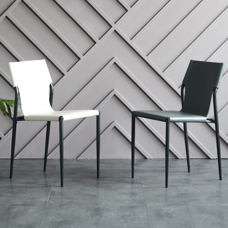 Industrial Leather Dining Room Chairs Armless Metal Dining Chairs for Restaurant Use Clearhalo ' kitchen&dining_furn' 'Dining Chairs' 'Dining Tables & Seating' 'dining_chair' 'furn' 'furn_dining_chair' 'Furniture' 'furniture_dining_chair' 'Kitchen & Dining Furniture' 'kitchen' 4159755