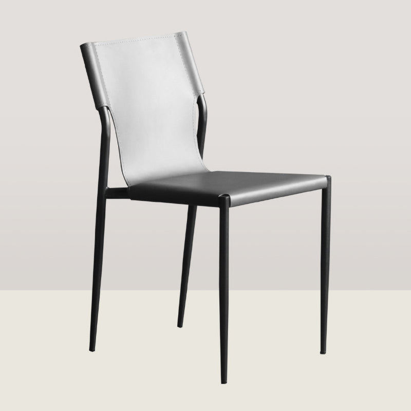 Industrial Leather Dining Room Chairs Armless Metal Dining Chairs for Restaurant Use Grey 1 Piece Clearhalo ' kitchen&dining_furn' 'Dining Chairs' 'Dining Tables & Seating' 'dining_chair' 'furn' 'furn_dining_chair' 'Furniture' 'furniture_dining_chair' 'Kitchen & Dining Furniture' 'kitchen' 4159756