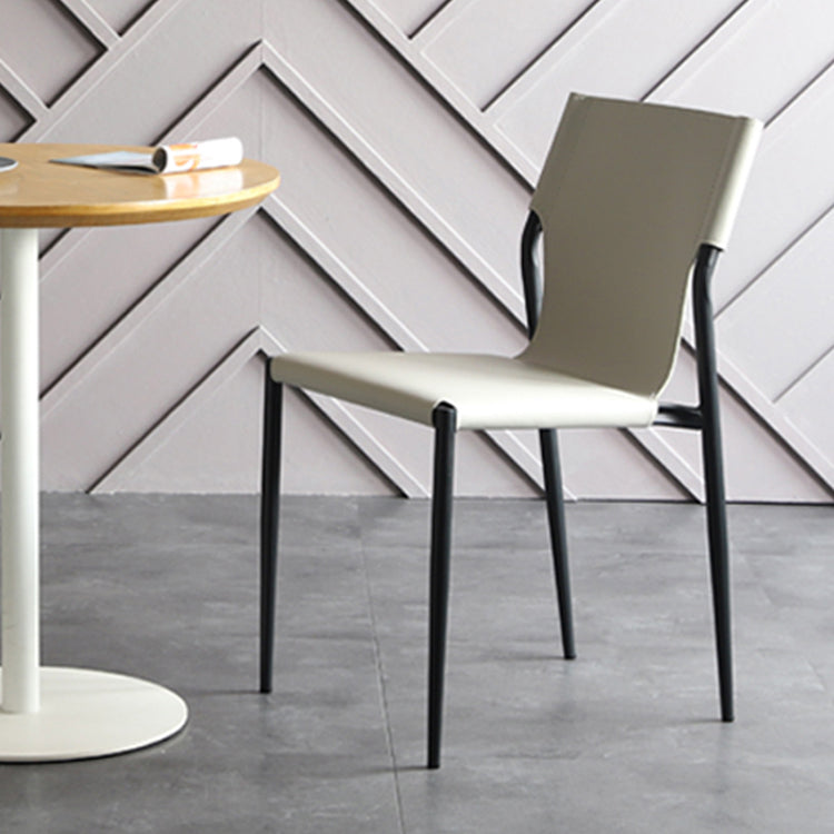 Industrial Leather Dining Room Chairs Armless Metal Dining Chairs for Restaurant Use Clearhalo ' kitchen&dining_furn' 'Dining Chairs' 'Dining Tables & Seating' 'dining_chair' 'furn' 'furn_dining_chair' 'Furniture' 'furniture_dining_chair' 'Kitchen & Dining Furniture' 'kitchen' 4159758