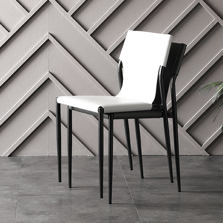 Industrial Leather Dining Room Chairs Armless Metal Dining Chairs for Restaurant Use Clearhalo ' kitchen&dining_furn' 'Dining Chairs' 'Dining Tables & Seating' 'dining_chair' 'furn' 'furn_dining_chair' 'Furniture' 'furniture_dining_chair' 'Kitchen & Dining Furniture' 'kitchen' 4159760