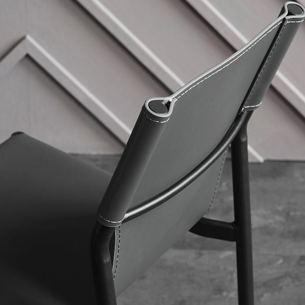 Industrial Leather Dining Room Chairs Armless Metal Dining Chairs for Restaurant Use Clearhalo ' kitchen&dining_furn' 'Dining Chairs' 'Dining Tables & Seating' 'dining_chair' 'furn' 'furn_dining_chair' 'Furniture' 'furniture_dining_chair' 'Kitchen & Dining Furniture' 'kitchen' 4159762