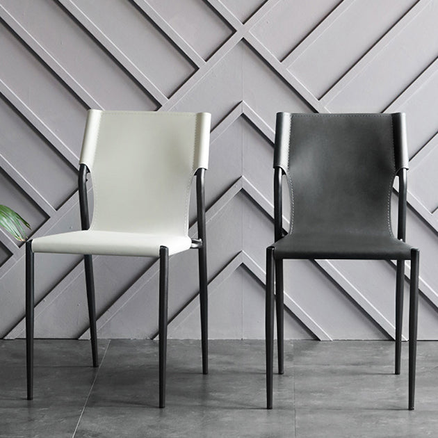 Industrial Leather Dining Room Chairs Armless Metal Dining Chairs for Restaurant Use Clearhalo ' kitchen&dining_furn' 'Dining Chairs' 'Dining Tables & Seating' 'dining_chair' 'furn' 'furn_dining_chair' 'Furniture' 'furniture_dining_chair' 'Kitchen & Dining Furniture' 'kitchen' 4159770