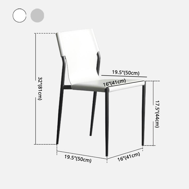 Industrial Leather Dining Room Chairs Armless Metal Dining Chairs for Restaurant Use Clearhalo ' kitchen&dining_furn' 'Dining Chairs' 'Dining Tables & Seating' 'dining_chair' 'furn' 'furn_dining_chair' 'Furniture' 'furniture_dining_chair' 'Kitchen & Dining Furniture' 'kitchen' 4159771