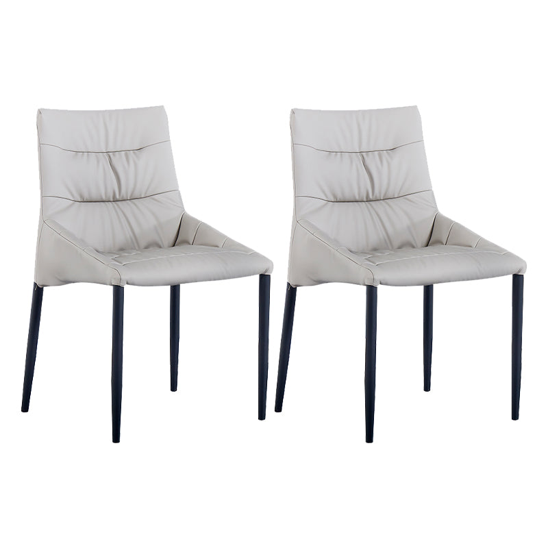 Industrial Metal Dining Armless Chairs Leather Dining Chairs for Restaurant Use Beige 2 Piece Set Clearhalo ' kitchen&dining_furn' 'Dining Chairs' 'Dining Tables & Seating' 'dining_chair' 'furn' 'furn_dining_chair' 'Furniture' 'furniture_dining_chair' 'Kitchen & Dining Furniture' 'kitchen' 4159773