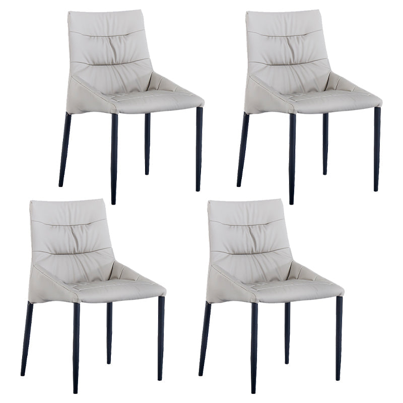 Industrial Metal Dining Armless Chairs Leather Dining Chairs for Restaurant Use Beige 4 Piece Set Clearhalo ' kitchen&dining_furn' 'Dining Chairs' 'Dining Tables & Seating' 'dining_chair' 'furn' 'furn_dining_chair' 'Furniture' 'furniture_dining_chair' 'Kitchen & Dining Furniture' 'kitchen' 4159775