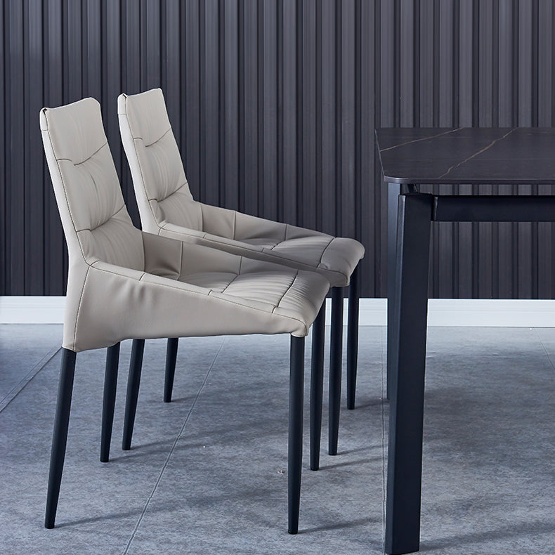 Industrial Metal Dining Armless Chairs Leather Dining Chairs for Restaurant Use Clearhalo ' kitchen&dining_furn' 'Dining Chairs' 'Dining Tables & Seating' 'dining_chair' 'furn' 'furn_dining_chair' 'Furniture' 'furniture_dining_chair' 'Kitchen & Dining Furniture' 'kitchen' 4159778