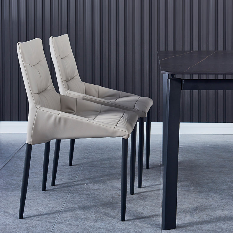 Industrial Metal Dining Armless Chairs Leather Dining Chairs for Restaurant Use Clearhalo ' kitchen&dining_furn' 'Dining Chairs' 'Dining Tables & Seating' 'dining_chair' 'furn' 'furn_dining_chair' 'Furniture' 'furniture_dining_chair' 'Kitchen & Dining Furniture' 'kitchen' 4159789