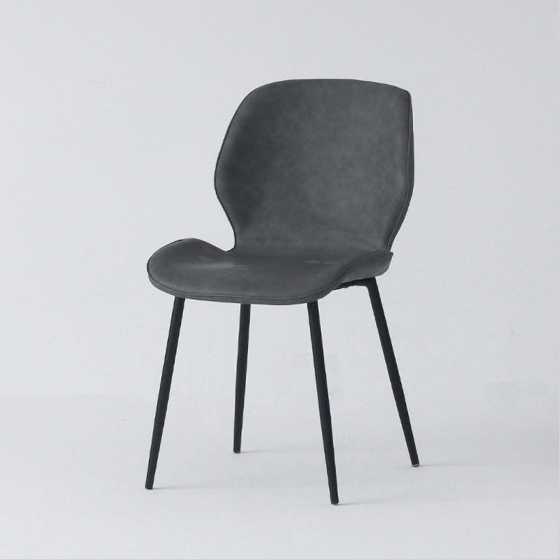 Contemporary Style Kitchen Dining Chair Metal Dining Wingback Armless Side Chairs Dark Gray 1 Piece Clearhalo ' kitchen&dining_furn' 'Dining Chairs' 'Dining Tables & Seating' 'dining_chair' 'furn' 'furn_dining_chair' 'Furniture' 'furniture_dining_chair' 'Kitchen & Dining Furniture' 'kitchen' 4159792