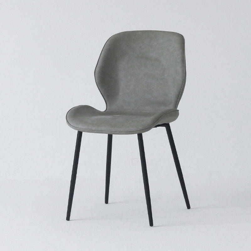 Contemporary Style Kitchen Dining Chair Metal Dining Wingback Armless Side Chairs Light Gray 1 Piece Clearhalo ' kitchen&dining_furn' 'Dining Chairs' 'Dining Tables & Seating' 'dining_chair' 'furn' 'furn_dining_chair' 'Furniture' 'furniture_dining_chair' 'Kitchen & Dining Furniture' 'kitchen' 4159798