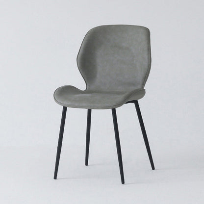 Contemporary Style Kitchen Dining Chair Metal Dining Wingback Armless Side Chairs Light Gray 1 Piece Clearhalo ' kitchen&dining_furn' 'Dining Chairs' 'Dining Tables & Seating' 'dining_chair' 'furn' 'furn_dining_chair' 'Furniture' 'furniture_dining_chair' 'Kitchen & Dining Furniture' 'kitchen' 4159798