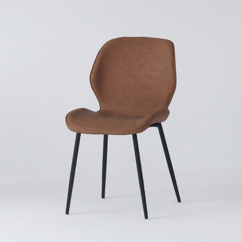 Contemporary Style Kitchen Dining Chair Metal Dining Wingback Armless Side Chairs Dark Brown 1 Piece Clearhalo ' kitchen&dining_furn' 'Dining Chairs' 'Dining Tables & Seating' 'dining_chair' 'furn' 'furn_dining_chair' 'Furniture' 'furniture_dining_chair' 'Kitchen & Dining Furniture' 'kitchen' 4159804