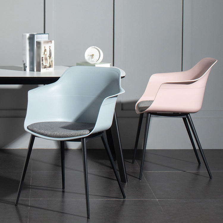 Contemporary Style Dining Chair Arm Metal Side Parsons Chairs for Kitchen Clearhalo ' kitchen&dining_furn' 'Dining Chairs' 'Dining Tables & Seating' 'dining_chair' 'Furniture' 'furniture_dining_chair' 'Kitchen & Dining Furniture' 'kitchen' 4159813