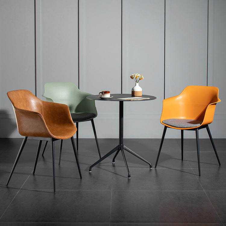 Contemporary Style Dining Chair Arm Metal Side Parsons Chairs for Kitchen Clearhalo ' kitchen&dining_furn' 'Dining Chairs' 'Dining Tables & Seating' 'dining_chair' 'Furniture' 'furniture_dining_chair' 'Kitchen & Dining Furniture' 'kitchen' 4159816