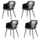 Contemporary Style Dining Chair Arm Metal Side Parsons Chairs for Kitchen Dark Gray Set of 4 Clearhalo ' kitchen&dining_furn' 'Dining Chairs' 'Dining Tables & Seating' 'dining_chair' 'Furniture' 'furniture_dining_chair' 'Kitchen & Dining Furniture' 'kitchen' 4159817