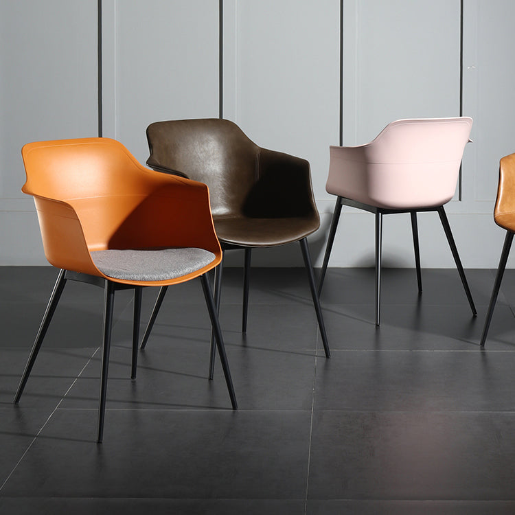 Contemporary Style Dining Chair Arm Metal Side Parsons Chairs for Kitchen Clearhalo ' kitchen&dining_furn' 'Dining Chairs' 'Dining Tables & Seating' 'dining_chair' 'Furniture' 'furniture_dining_chair' 'Kitchen & Dining Furniture' 'kitchen' 4159820