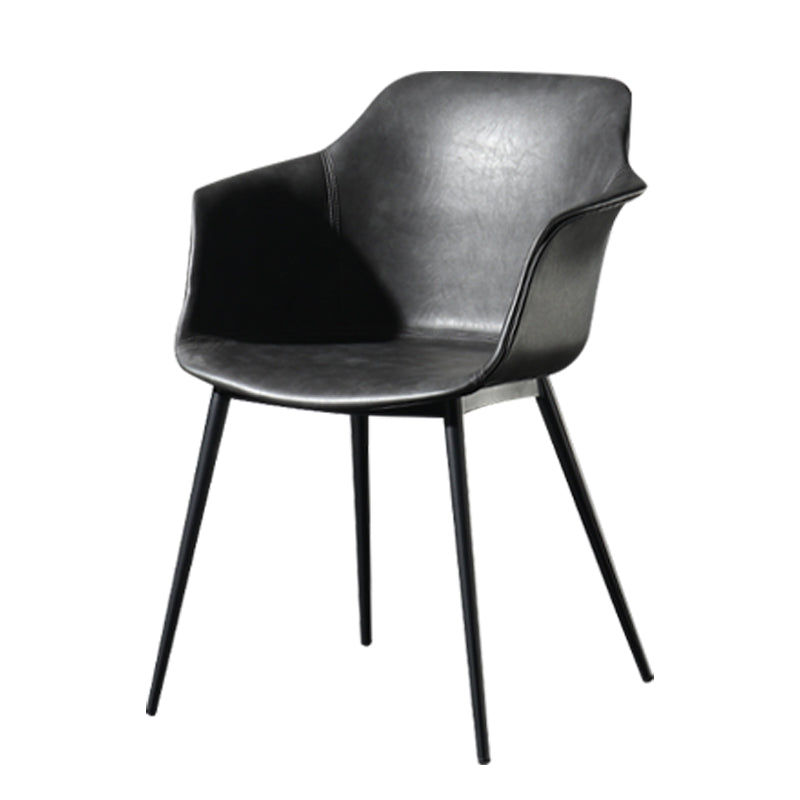 Contemporary Style Dining Chair Arm Metal Side Parsons Chairs for Kitchen Clearhalo ' kitchen&dining_furn' 'Dining Chairs' 'Dining Tables & Seating' 'dining_chair' 'Furniture' 'furniture_dining_chair' 'Kitchen & Dining Furniture' 'kitchen' 4159822