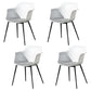 Contemporary Style Dining Chair Arm Metal Side Parsons Chairs for Kitchen White Set of 4 Clearhalo ' kitchen&dining_furn' 'Dining Chairs' 'Dining Tables & Seating' 'dining_chair' 'Furniture' 'furniture_dining_chair' 'Kitchen & Dining Furniture' 'kitchen' 4159824