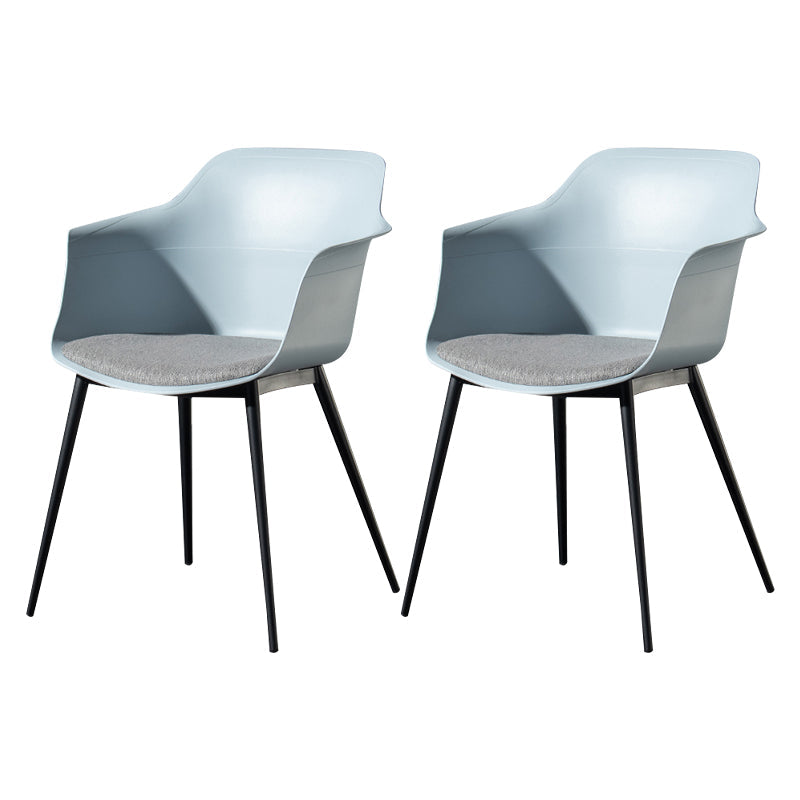 Contemporary Style Dining Chair Arm Metal Side Parsons Chairs for Kitchen Light Blue Set of 2 Clearhalo ' kitchen&dining_furn' 'Dining Chairs' 'Dining Tables & Seating' 'dining_chair' 'Furniture' 'furniture_dining_chair' 'Kitchen & Dining Furniture' 'kitchen' 4159828