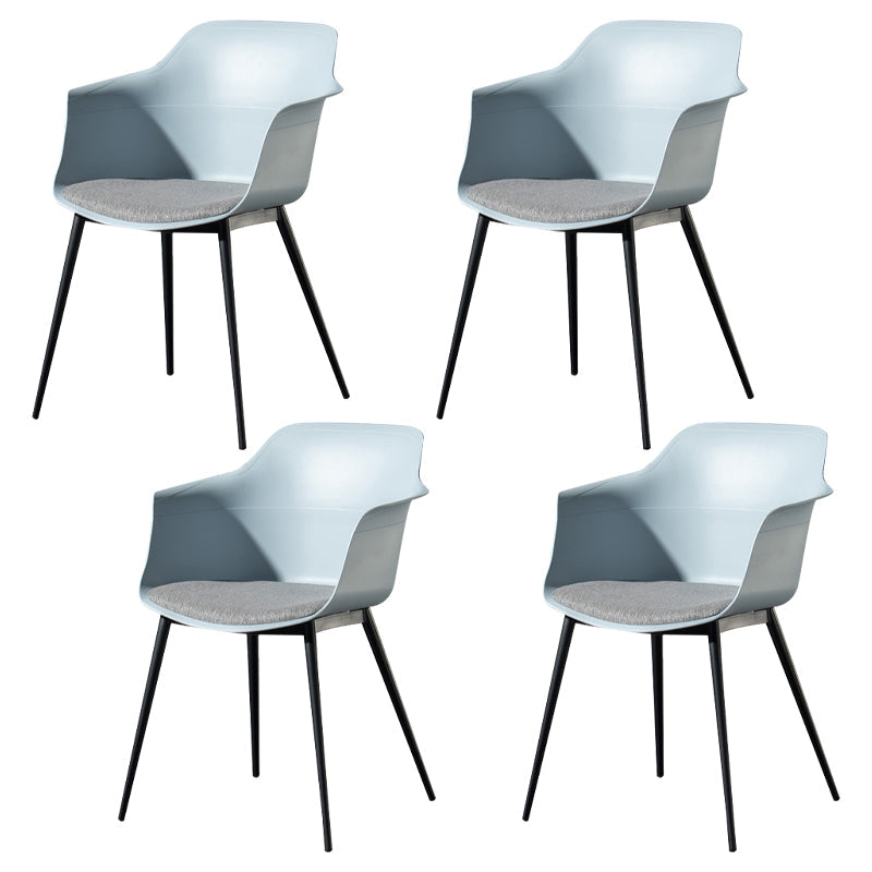 Contemporary Style Dining Chair Arm Metal Side Parsons Chairs for Kitchen Light Blue Set of 4 Clearhalo ' kitchen&dining_furn' 'Dining Chairs' 'Dining Tables & Seating' 'dining_chair' 'Furniture' 'furniture_dining_chair' 'Kitchen & Dining Furniture' 'kitchen' 4159830