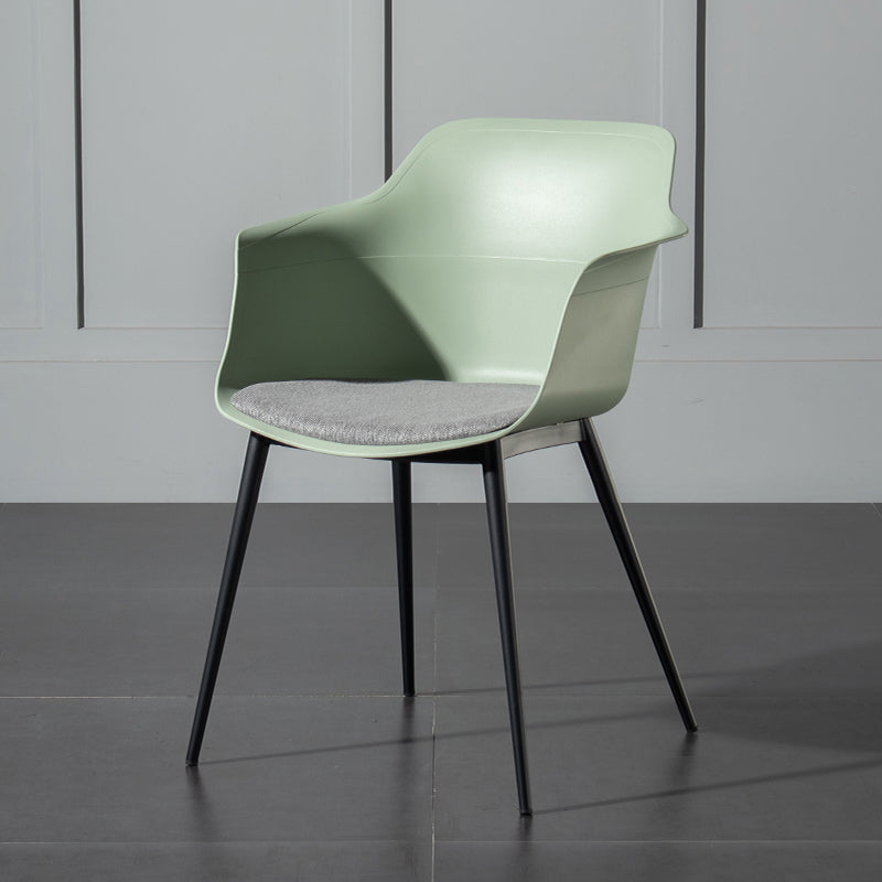 Contemporary Style Dining Chair Arm Metal Side Parsons Chairs for Kitchen Light Green 1 Piece Clearhalo ' kitchen&dining_furn' 'Dining Chairs' 'Dining Tables & Seating' 'dining_chair' 'Furniture' 'furniture_dining_chair' 'Kitchen & Dining Furniture' 'kitchen' 4159831