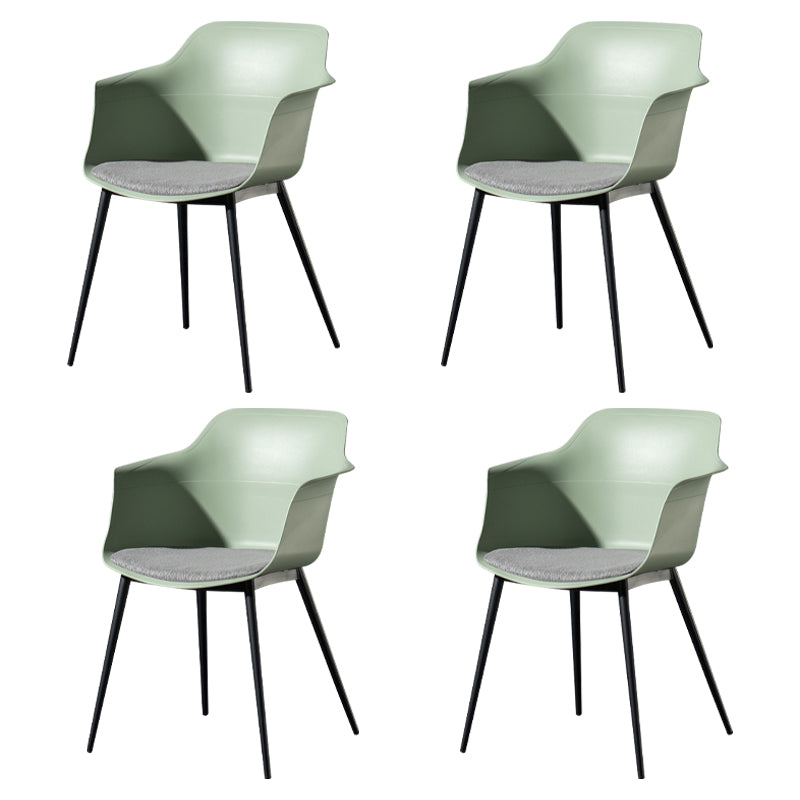 Contemporary Style Dining Chair Arm Metal Side Parsons Chairs for Kitchen Light Green Set of 4 Clearhalo ' kitchen&dining_furn' 'Dining Chairs' 'Dining Tables & Seating' 'dining_chair' 'Furniture' 'furniture_dining_chair' 'Kitchen & Dining Furniture' 'kitchen' 4159835