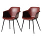 Contemporary Style Dining Chair Arm Metal Side Parsons Chairs for Kitchen Burgundy Set of 2 Clearhalo ' kitchen&dining_furn' 'Dining Chairs' 'Dining Tables & Seating' 'dining_chair' 'Furniture' 'furniture_dining_chair' 'Kitchen & Dining Furniture' 'kitchen' 4159837
