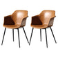 Contemporary Style Dining Chair Arm Metal Side Parsons Chairs for Kitchen Tan Set of 2 Clearhalo ' kitchen&dining_furn' 'Dining Chairs' 'Dining Tables & Seating' 'dining_chair' 'Furniture' 'furniture_dining_chair' 'Kitchen & Dining Furniture' 'kitchen' 4159840