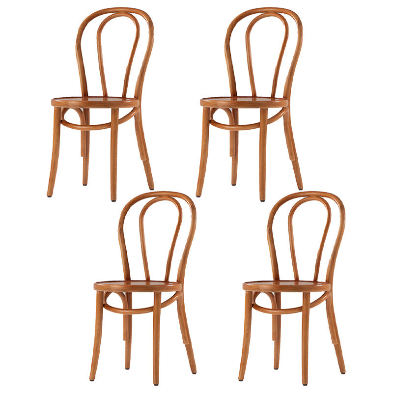 Country Style Wood Dining Chair Open Back Dining Side Chair for Home Use Brown 4 Piece Set Clearhalo ' kitchen&dining_furn' 'Dining Chairs' 'Dining Tables & Seating' 'dining_chair' 'furn' 'furn_dining_chair' 'Furniture' 'furniture_dining_chair' 'Kitchen & Dining Furniture' 'kitchen' 4159877