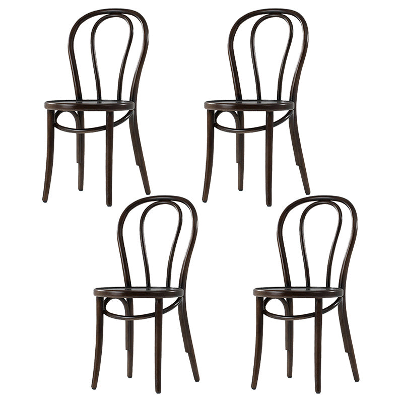 Country Style Wood Dining Chair Open Back Dining Side Chair for Home Use Black-Brown 4 Piece Set Clearhalo ' kitchen&dining_furn' 'Dining Chairs' 'Dining Tables & Seating' 'dining_chair' 'furn' 'furn_dining_chair' 'Furniture' 'furniture_dining_chair' 'Kitchen & Dining Furniture' 'kitchen' 4159883