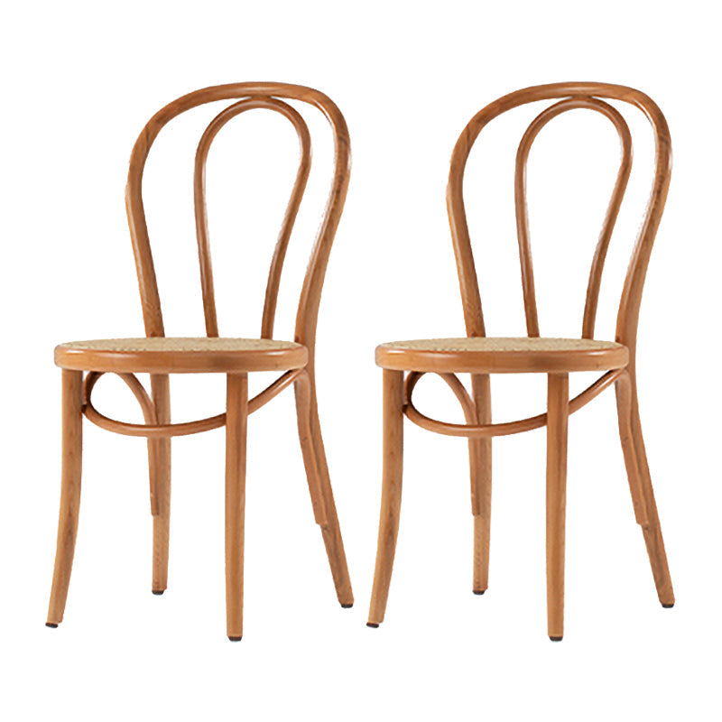 Country Style Wood Dining Chair Open Back Dining Side Chair for Home Use Apricot-Brown 2 Piece Set Clearhalo ' kitchen&dining_furn' 'Dining Chairs' 'Dining Tables & Seating' 'dining_chair' 'furn' 'furn_dining_chair' 'Furniture' 'furniture_dining_chair' 'Kitchen & Dining Furniture' 'kitchen' 4159886
