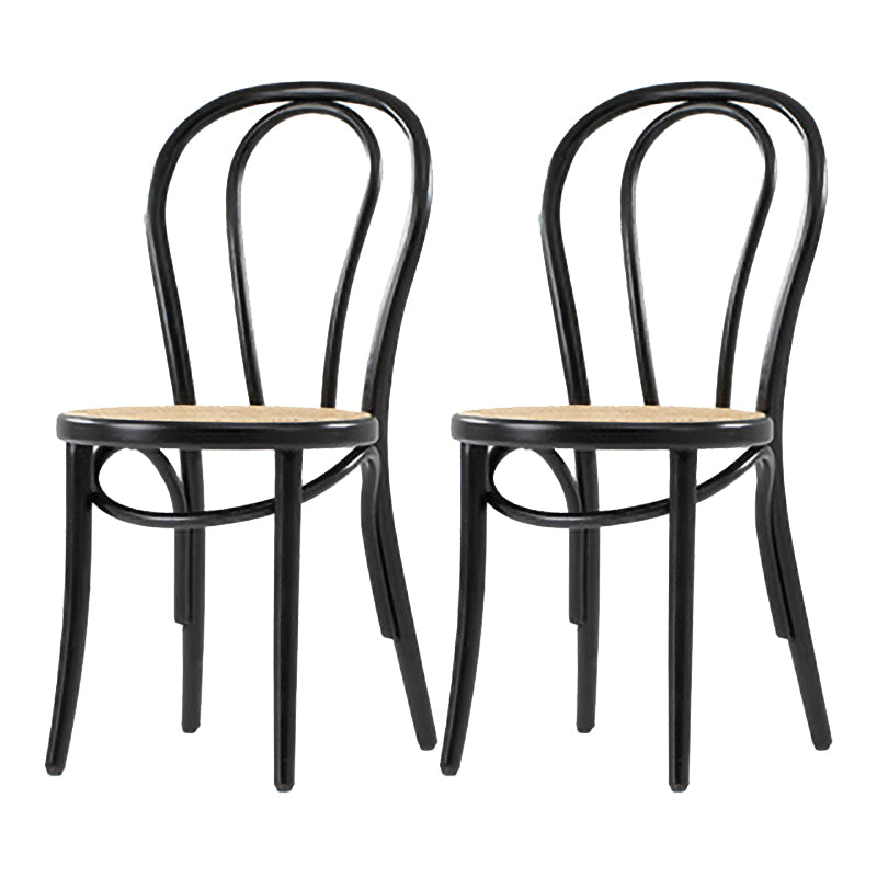 Country Style Wood Dining Chair Open Back Dining Side Chair for Home Use Black-Apricot 2 Piece Set Clearhalo ' kitchen&dining_furn' 'Dining Chairs' 'Dining Tables & Seating' 'dining_chair' 'furn' 'furn_dining_chair' 'Furniture' 'furniture_dining_chair' 'Kitchen & Dining Furniture' 'kitchen' 4159892