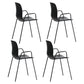Industrial Plastic Meeting Room Arm Chair Matte Finish Solid Back Dining Chair Black 4 Piece Set Clearhalo ' kitchen&dining_furn' 'Dining Chairs' 'Dining Tables & Seating' 'dining_chair' 'furn' 'furn_dining_chair' 'Furniture' 'furniture_dining_chair' 'Kitchen & Dining Furniture' 'kitchen' 4159900