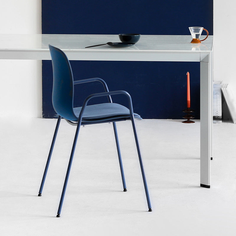 Industrial Plastic Meeting Room Arm Chair Matte Finish Solid Back Dining Chair Clearhalo ' kitchen&dining_furn' 'Dining Chairs' 'Dining Tables & Seating' 'dining_chair' 'furn' 'furn_dining_chair' 'Furniture' 'furniture_dining_chair' 'Kitchen & Dining Furniture' 'kitchen' 4159901