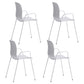 Industrial Plastic Meeting Room Arm Chair Matte Finish Solid Back Dining Chair White 4 Piece Set Clearhalo ' kitchen&dining_furn' 'Dining Chairs' 'Dining Tables & Seating' 'dining_chair' 'furn' 'furn_dining_chair' 'Furniture' 'furniture_dining_chair' 'Kitchen & Dining Furniture' 'kitchen' 4159906