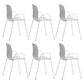 Industrial Plastic Meeting Room Arm Chair Matte Finish Solid Back Dining Chair White 6 Piece Set Clearhalo ' kitchen&dining_furn' 'Dining Chairs' 'Dining Tables & Seating' 'dining_chair' 'furn' 'furn_dining_chair' 'Furniture' 'furniture_dining_chair' 'Kitchen & Dining Furniture' 'kitchen' 4159908