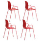 Industrial Plastic Meeting Room Arm Chair Matte Finish Solid Back Dining Chair Red 4 Piece Set Clearhalo ' kitchen&dining_furn' 'Dining Chairs' 'Dining Tables & Seating' 'dining_chair' 'furn' 'furn_dining_chair' 'Furniture' 'furniture_dining_chair' 'Kitchen & Dining Furniture' 'kitchen' 4159913