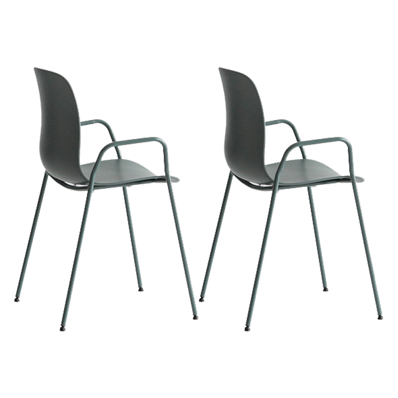 Industrial Plastic Meeting Room Arm Chair Matte Finish Solid Back Dining Chair Green 2 Piece Set Clearhalo ' kitchen&dining_furn' 'Dining Chairs' 'Dining Tables & Seating' 'dining_chair' 'furn' 'furn_dining_chair' 'Furniture' 'furniture_dining_chair' 'Kitchen & Dining Furniture' 'kitchen' 4159920