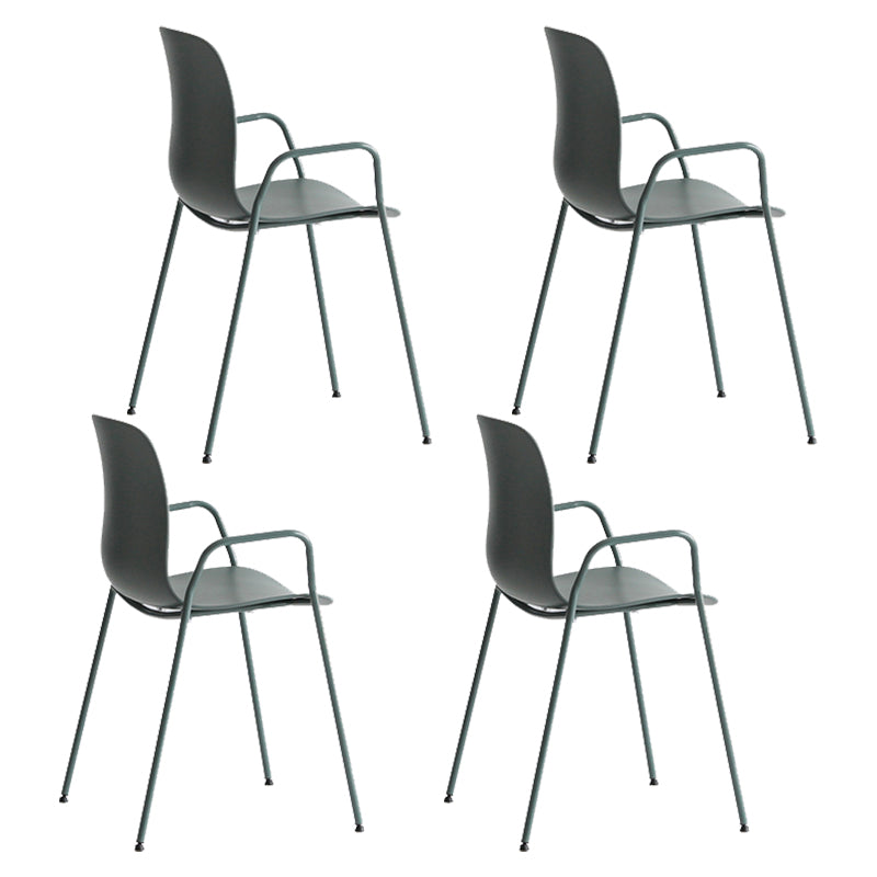 Industrial Plastic Meeting Room Arm Chair Matte Finish Solid Back Dining Chair Green 4 Piece Set Clearhalo ' kitchen&dining_furn' 'Dining Chairs' 'Dining Tables & Seating' 'dining_chair' 'furn' 'furn_dining_chair' 'Furniture' 'furniture_dining_chair' 'Kitchen & Dining Furniture' 'kitchen' 4159921