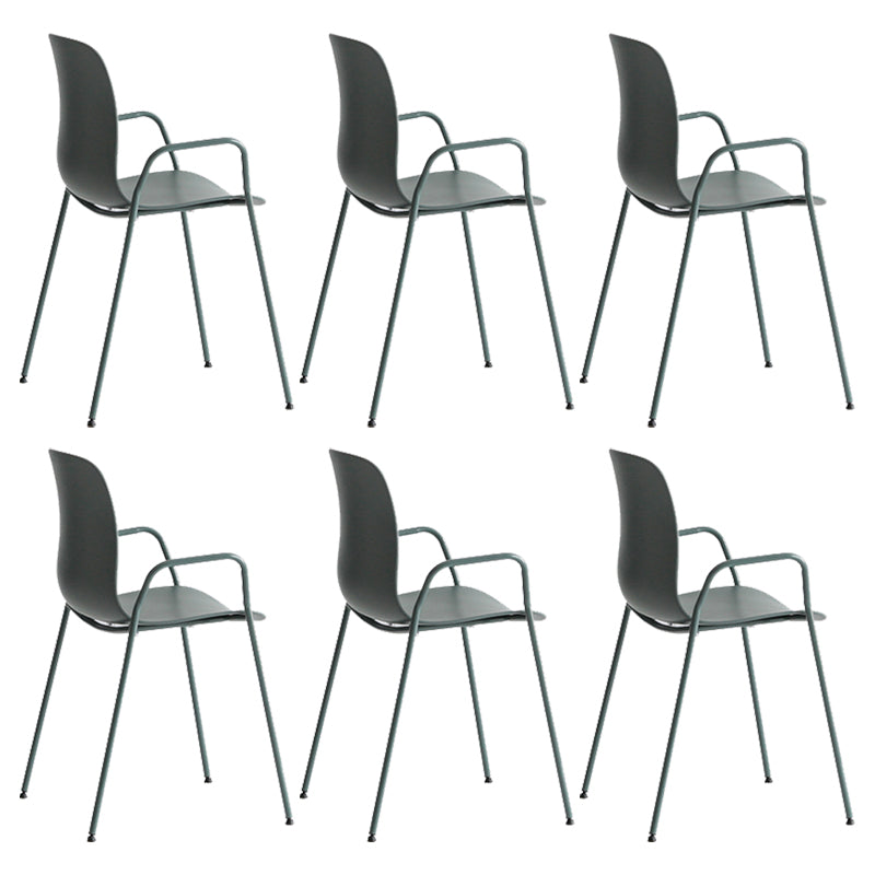 Industrial Plastic Meeting Room Arm Chair Matte Finish Solid Back Dining Chair Green 6 Piece Set Clearhalo ' kitchen&dining_furn' 'Dining Chairs' 'Dining Tables & Seating' 'dining_chair' 'furn' 'furn_dining_chair' 'Furniture' 'furniture_dining_chair' 'Kitchen & Dining Furniture' 'kitchen' 4159922