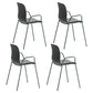 Industrial Plastic Meeting Room Arm Chair Matte Finish Solid Back Dining Chair Gray-Green 4 Piece Set Clearhalo ' kitchen&dining_furn' 'Dining Chairs' 'Dining Tables & Seating' 'dining_chair' 'furn' 'furn_dining_chair' 'Furniture' 'furniture_dining_chair' 'Kitchen & Dining Furniture' 'kitchen' 4159924