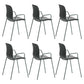 Industrial Plastic Meeting Room Arm Chair Matte Finish Solid Back Dining Chair Gray-Green 6 Piece Set Clearhalo ' kitchen&dining_furn' 'Dining Chairs' 'Dining Tables & Seating' 'dining_chair' 'furn' 'furn_dining_chair' 'Furniture' 'furniture_dining_chair' 'Kitchen & Dining Furniture' 'kitchen' 4159925
